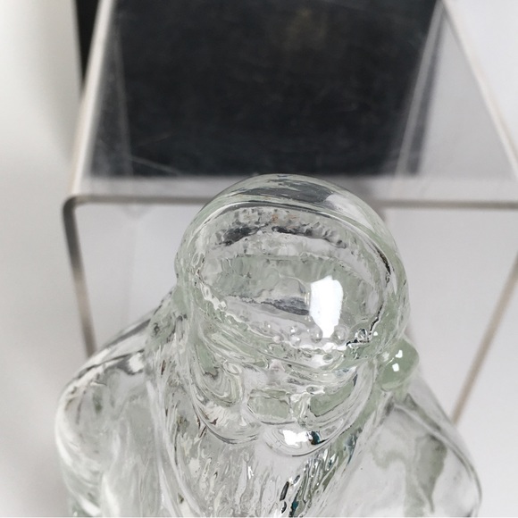 Vintage Shackman Glass Santa Claus Candy Container Clear - Picture 5 of 10